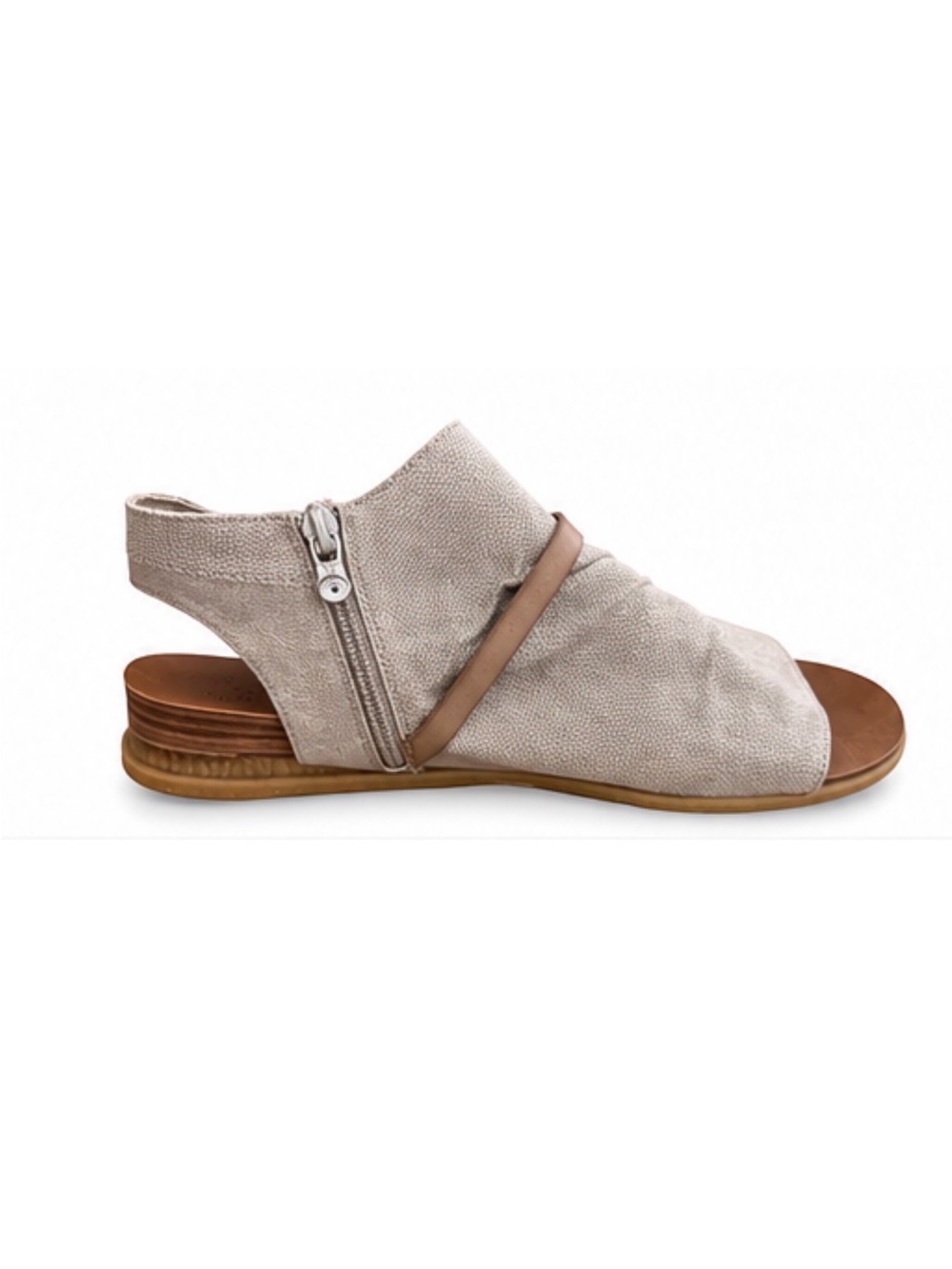Women’s Taupe Open-Toe Ankle Sandals with Buckle Strap - Picture 3 of 11